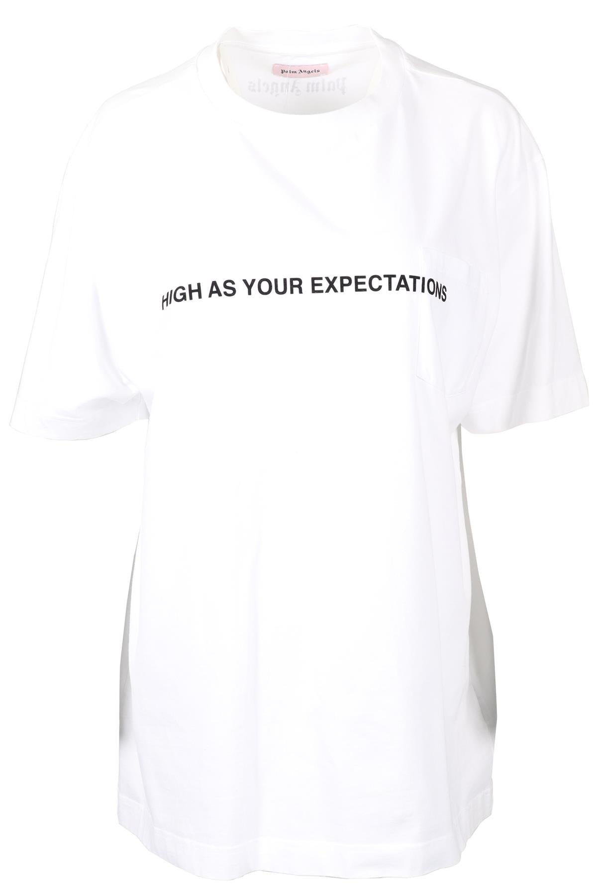 PALM ANGELS WHITE COTTON T-SHIRT MEDIUM