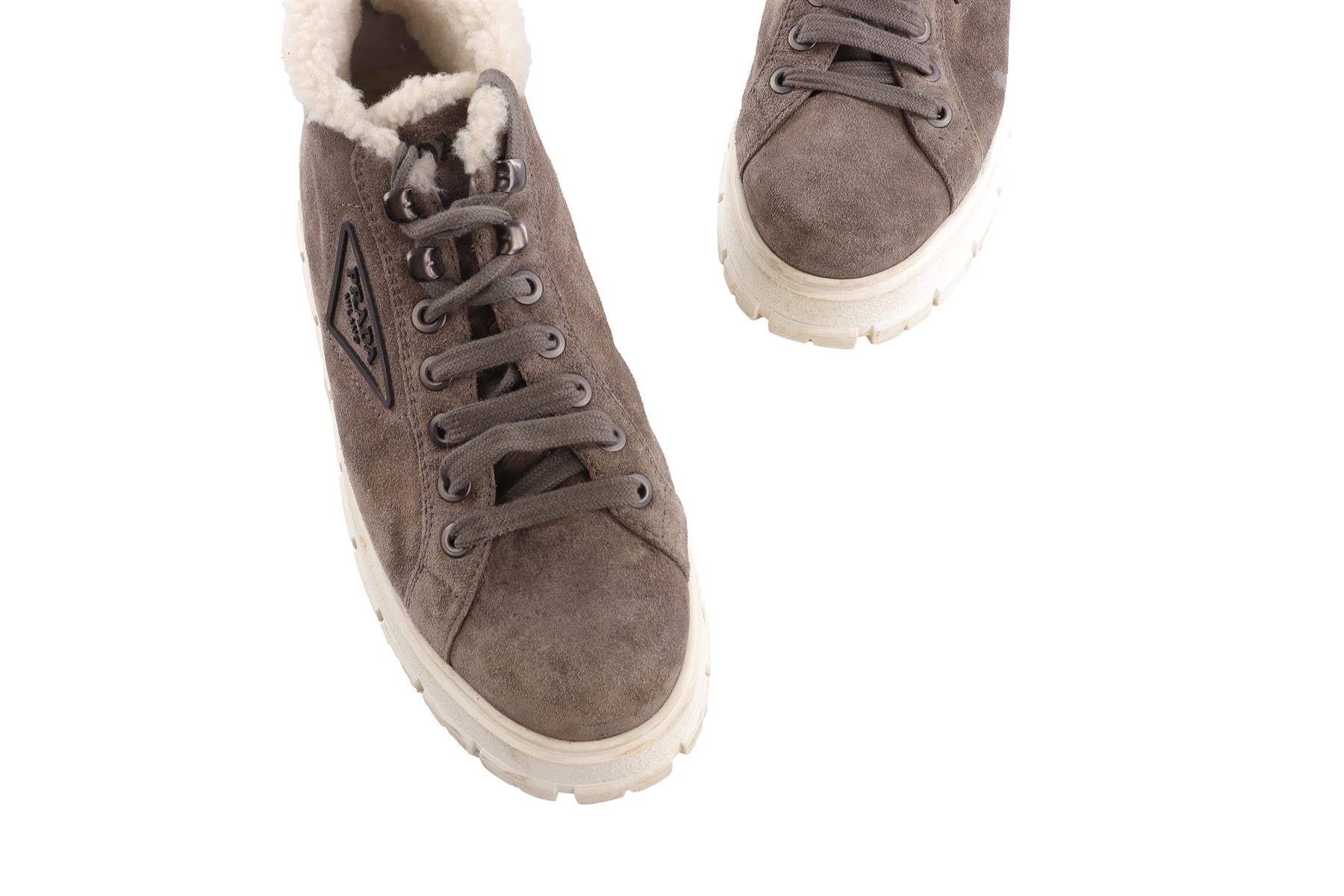 PRADA GREY SUEDE ANKLE BOOTS EU 40 UK 7 US 10