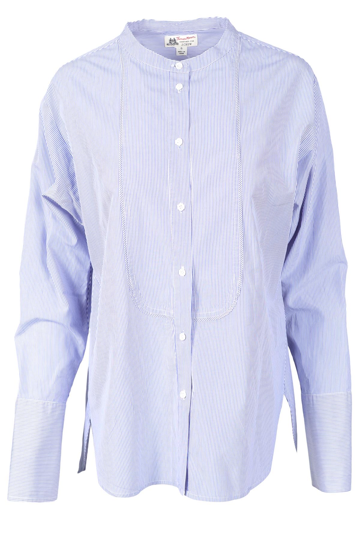 J CREW + THOMAS MASON BLUE COTTON SHIRT US 6 UK 10