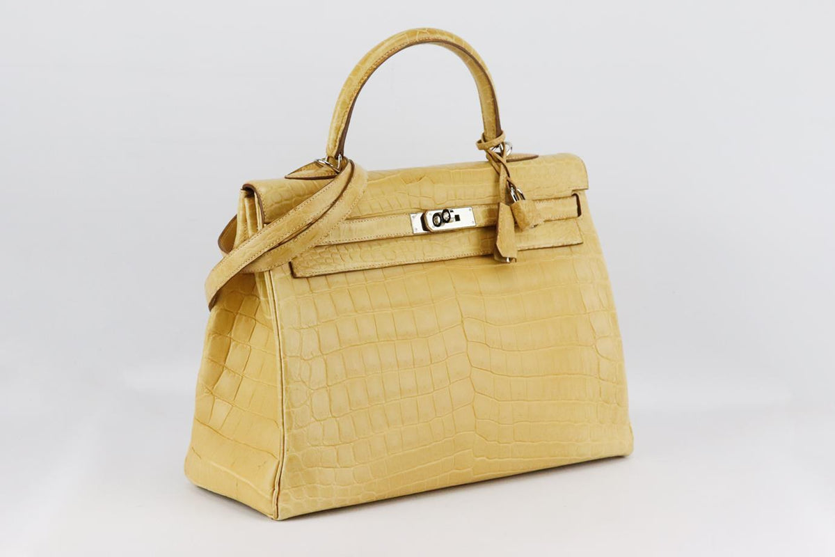 HERMÈS 2016 KELLY RETOURNE 35CM MATTE NILOTICUS CROCODILE LEATHER BAG