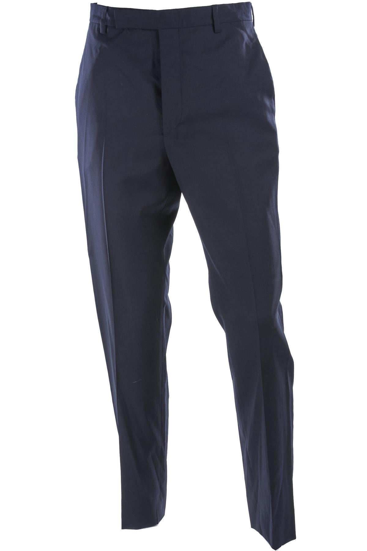 NAVY MEN'S WOOL STRAIGHT LEG PANTS