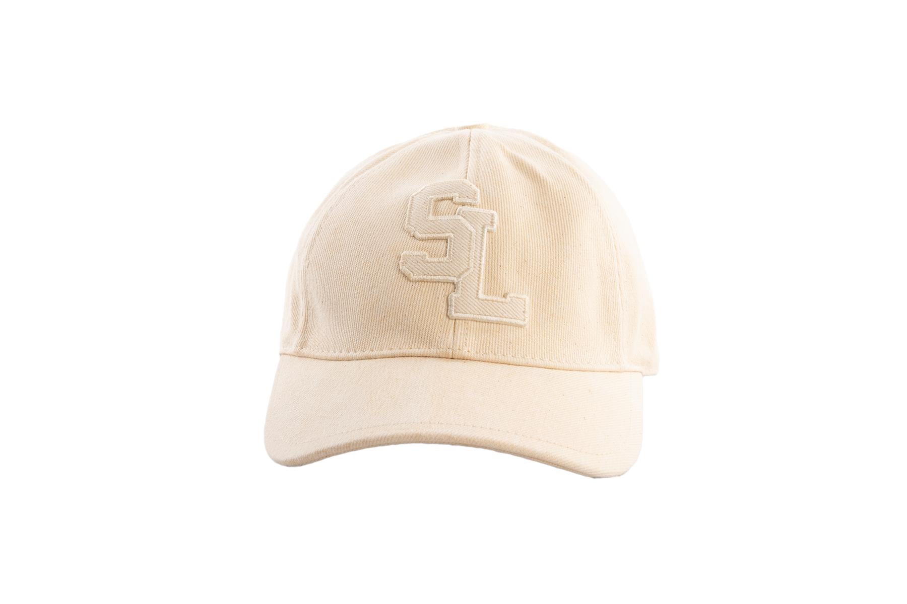 SAINT LAURENT CREAM COTTON BASEBELL CAP 57 CM