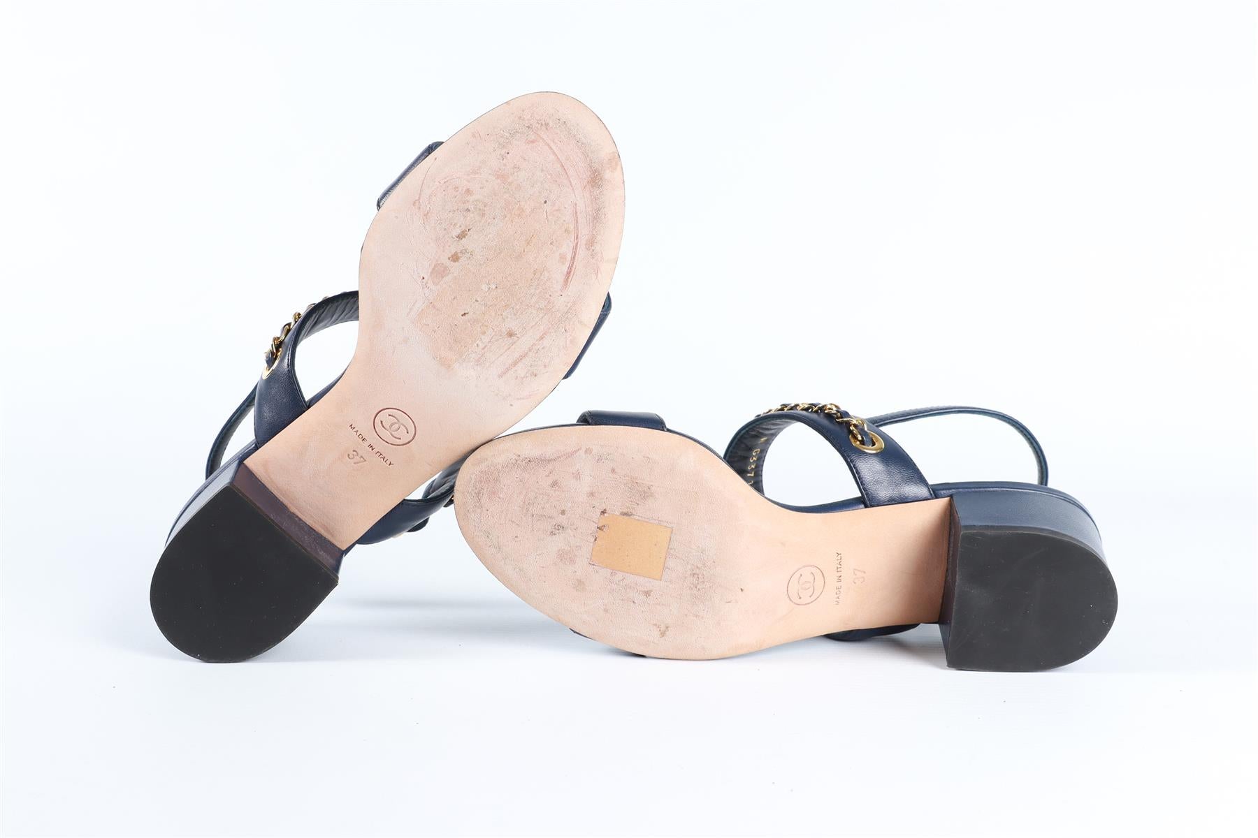 CHANEL BLUE 2018 LEATHER SANDALS