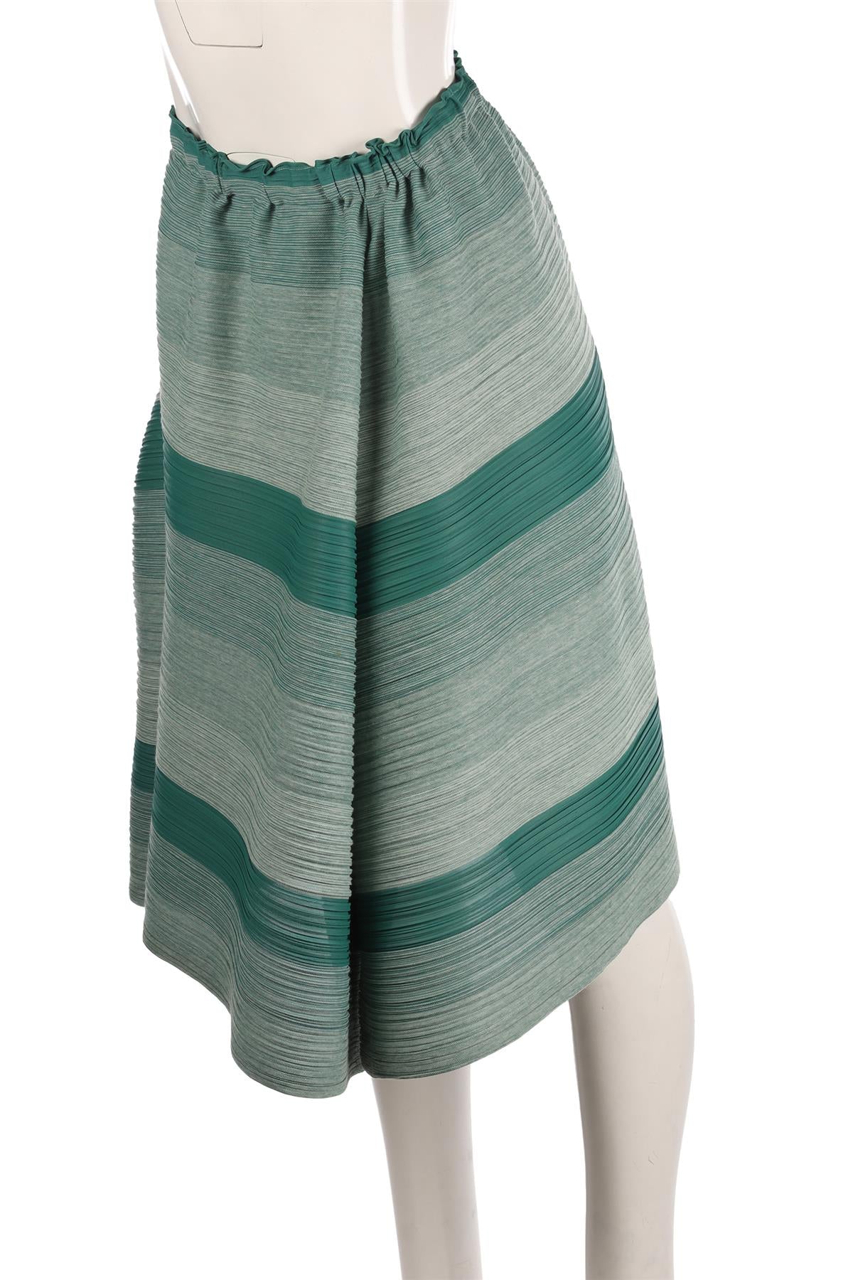 PLEATS PLEASE ISSEY MIYAKE GREEN MIDI SKIRT JP 3 UK 8