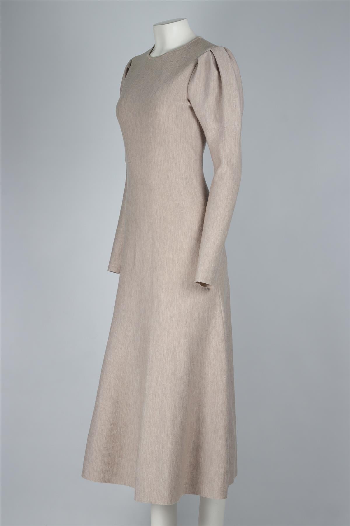 GABRIELA HEARST GREY WOOL MAXI DRESS MEDIUM