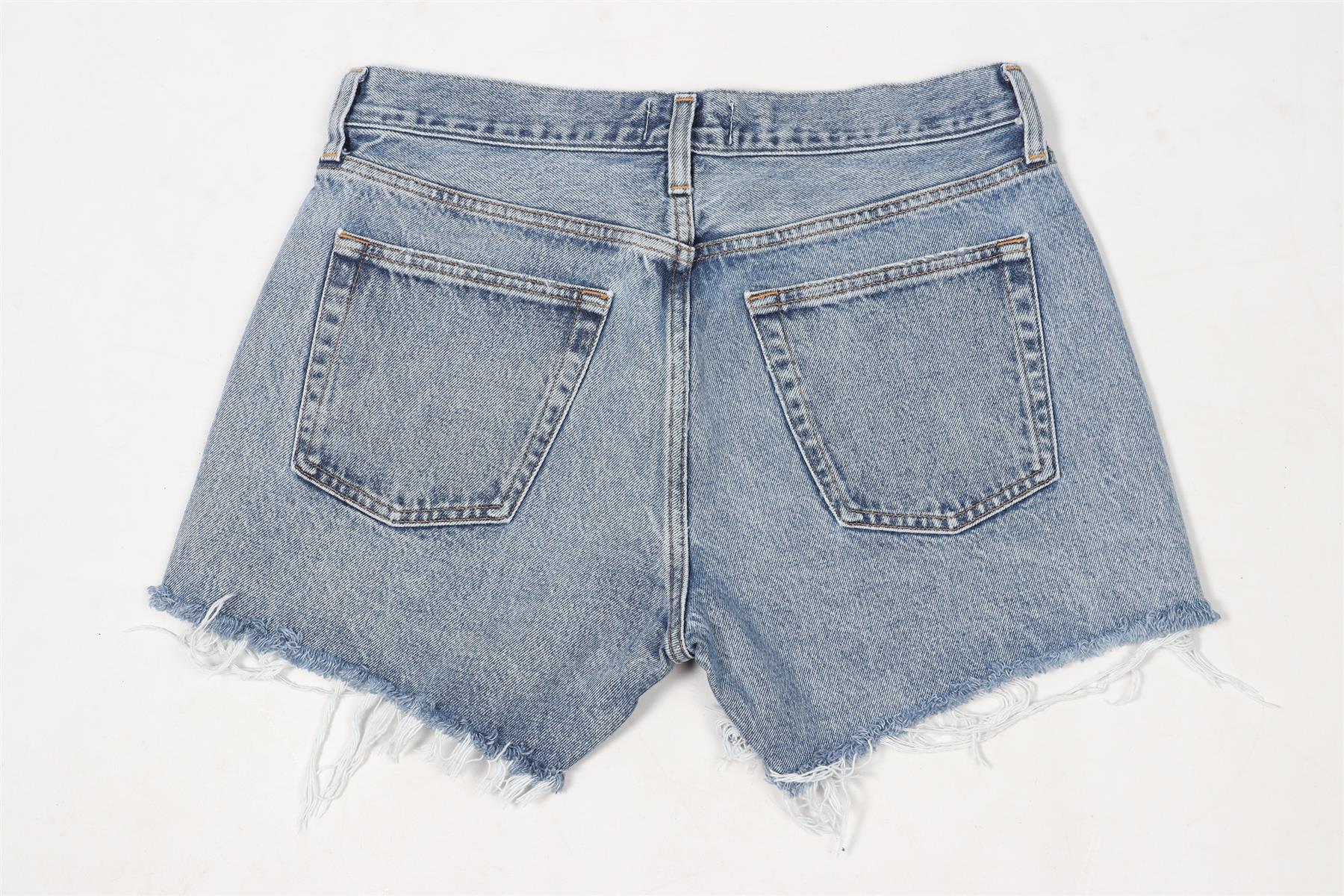 AGOLDE BLUE HIGH RISE DENIM SHORTS W28 UK 10