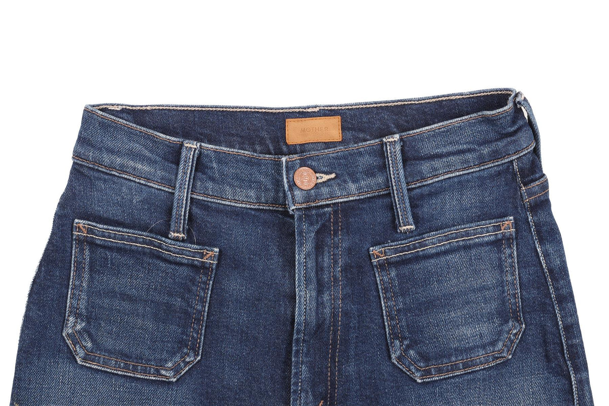 MOTHER BLUE HIGH RISE STRAIGHT LEG JEANS UK 6 W24