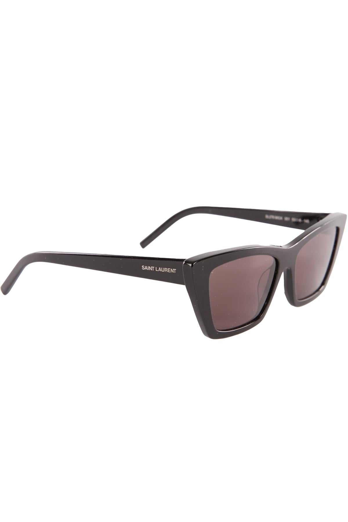SAINT LAURENT BLACK CAT EYE ACETATE SUNGLASSES