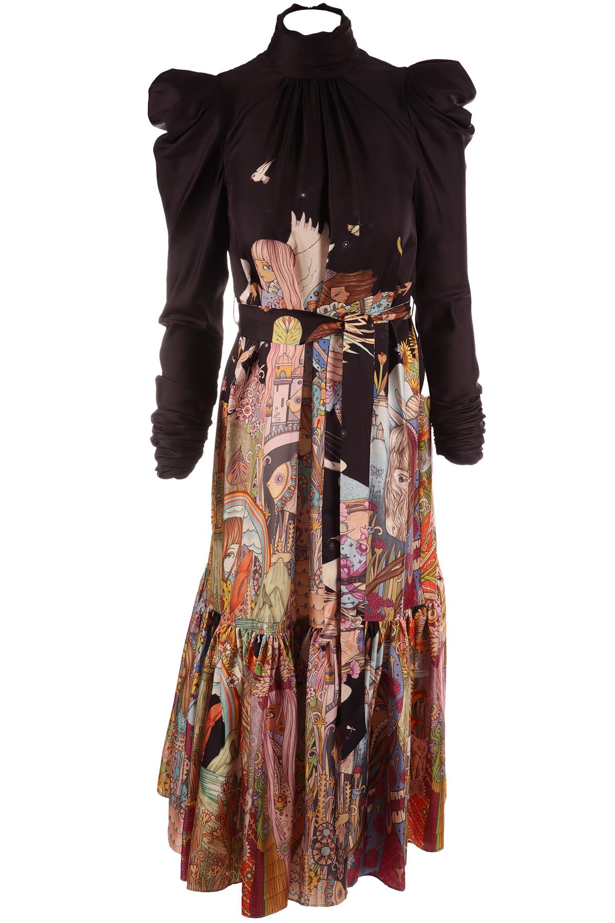 ZIMMERMANN PURPLE SILK MIDI DRESS 0 UK 8