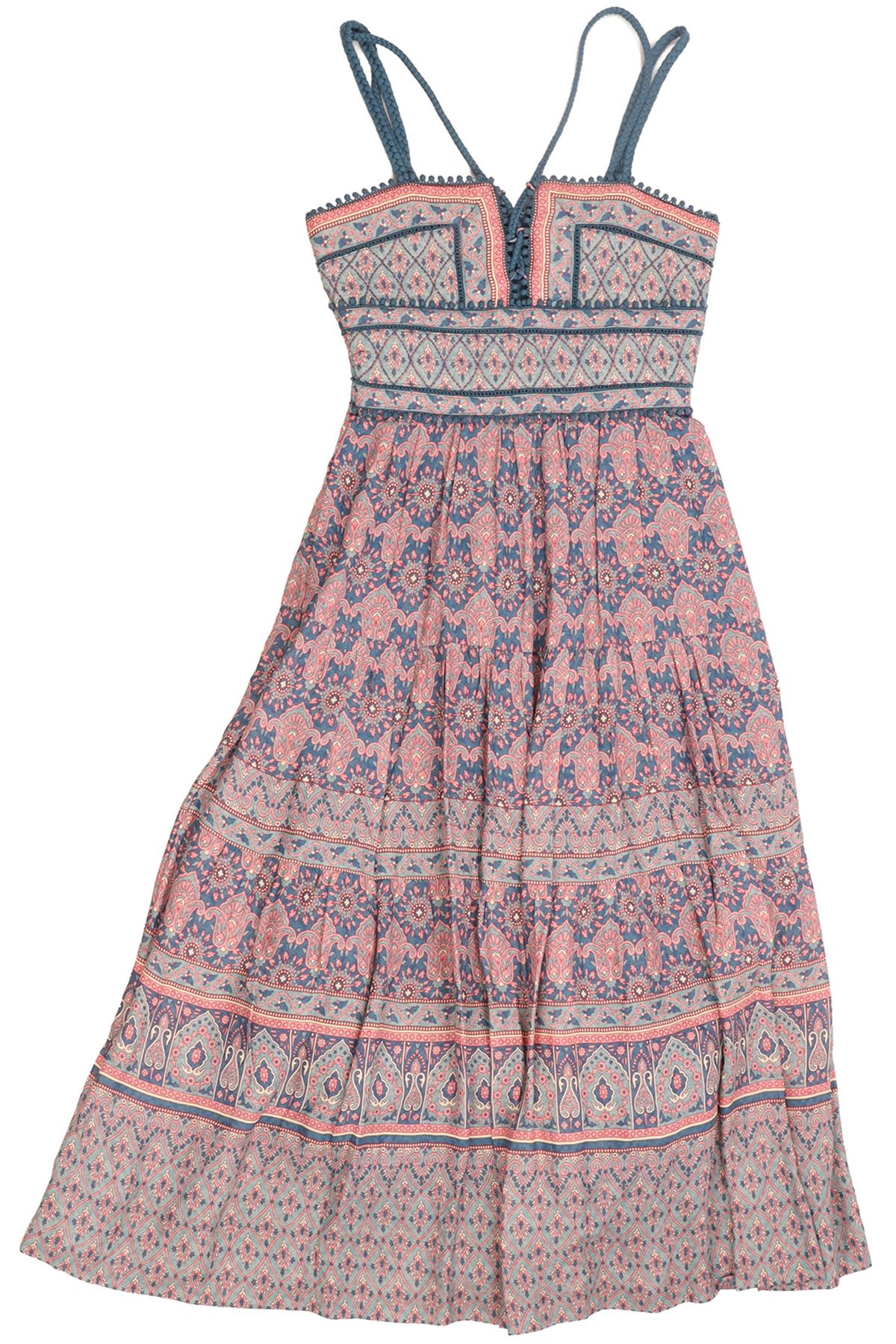 SEA NEW YORK MULTI COTTON MIDI DRESS US 0 UK 4