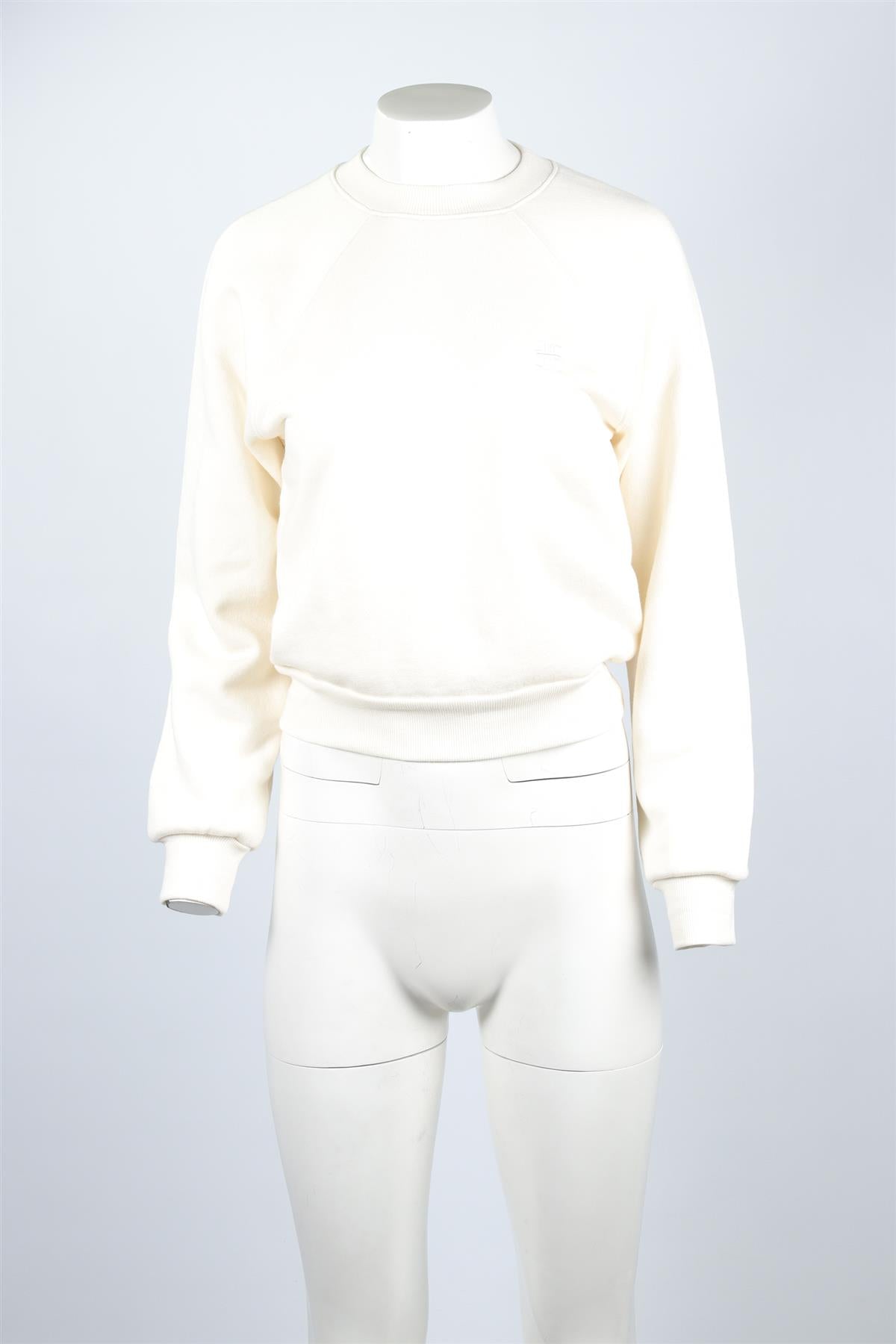 ETERNE CREAM COTTON SWEATSHIRT SMALL
