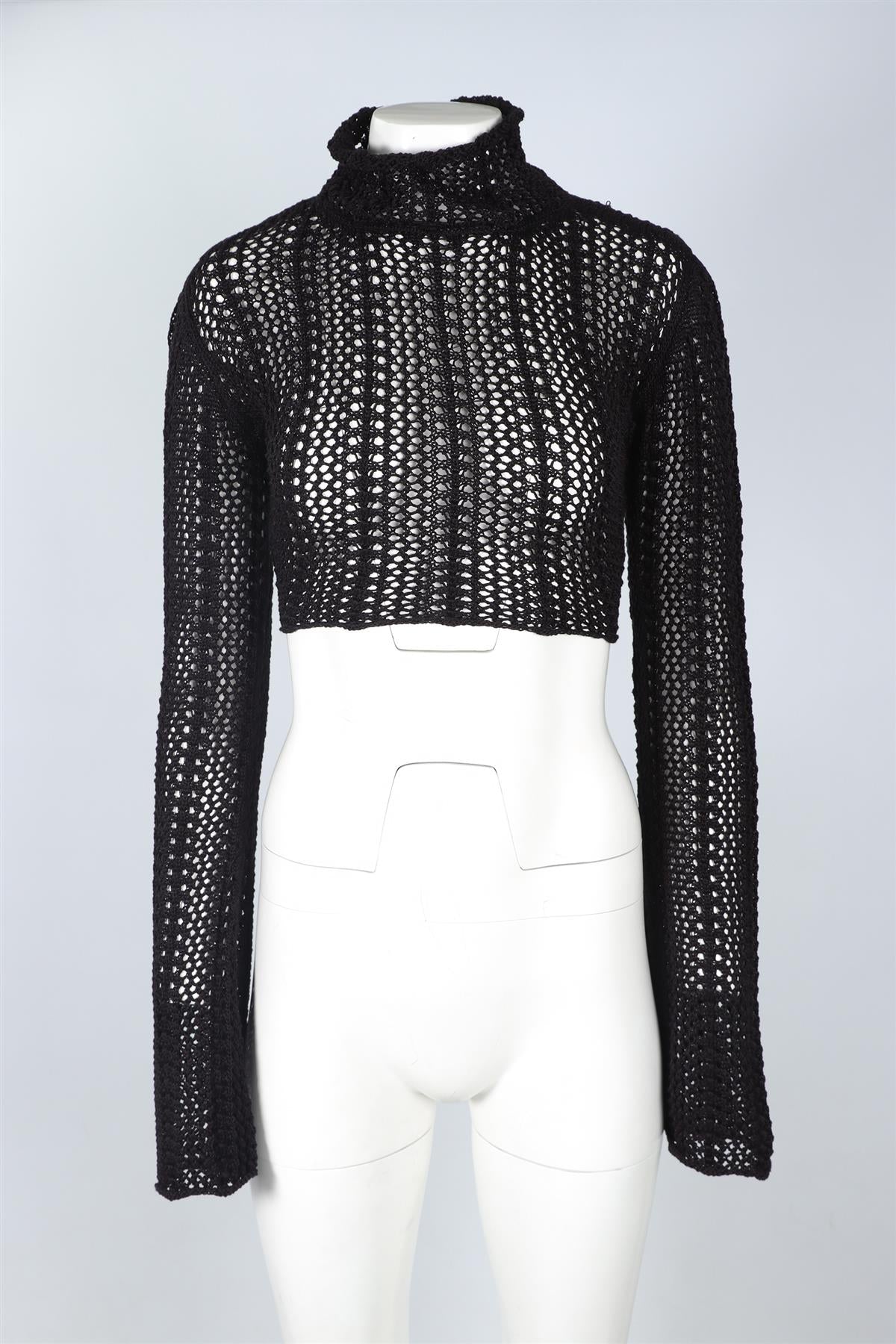 SAVANNAH MORROW BLACK CROCHET TOP SMALL