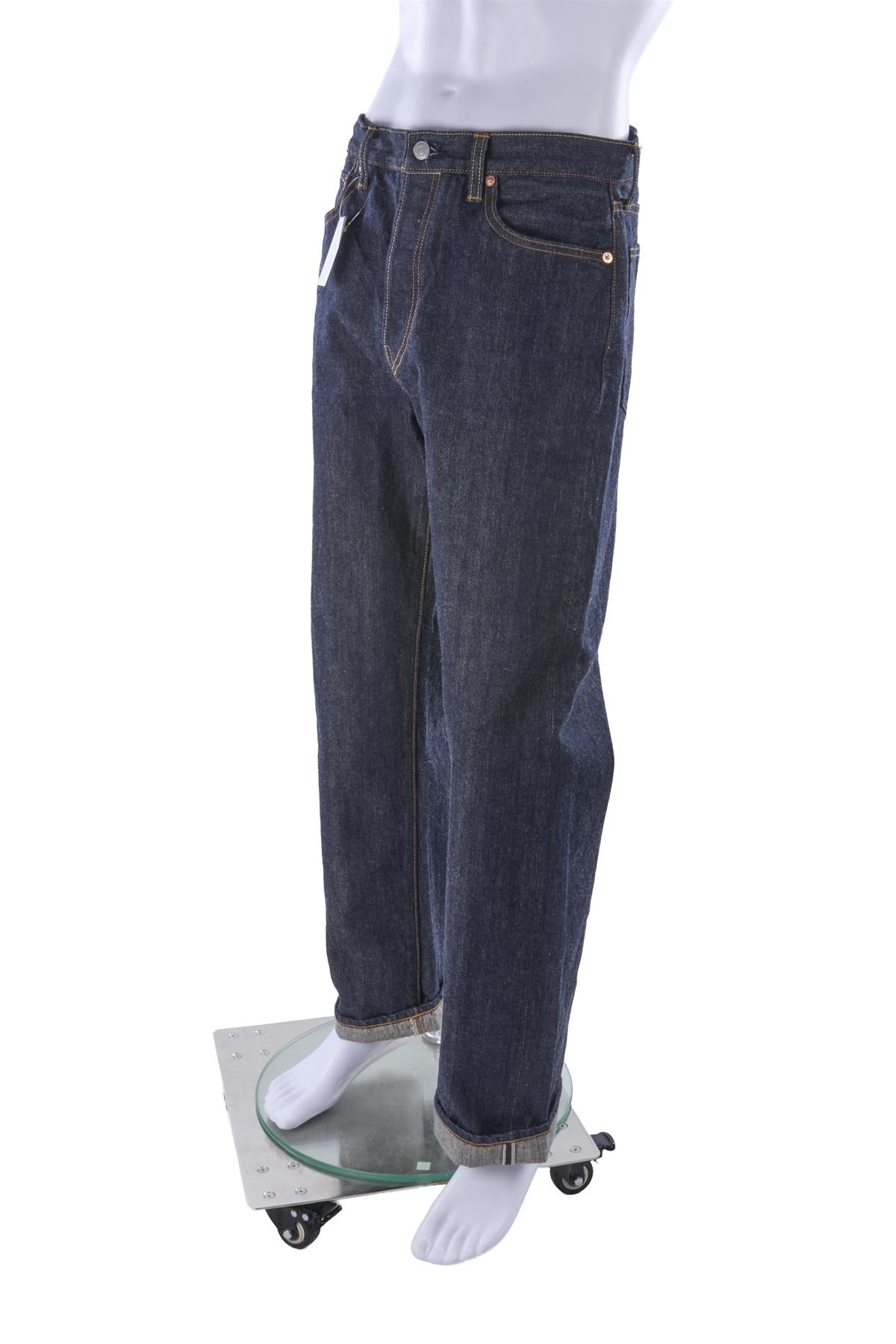 NAVY MEN'S HIGH RISE STRAIGHT LEG JEANS