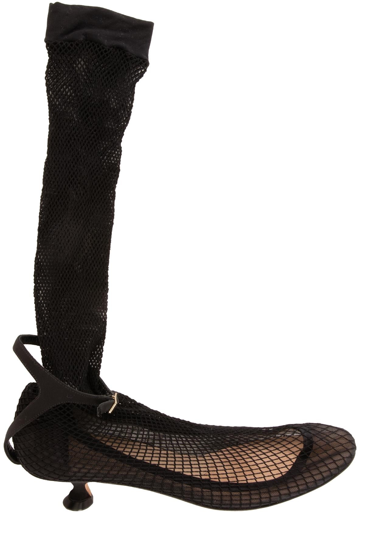 CHRISTIAN DIOR BLACK MESH KNEE HIGH BOOTS EU 39 UK 6 US 9
