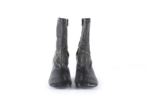BURBERRY BLACK LEATHER ANKLE BOOTS EU 38.5 UK 5.5 US 8.5