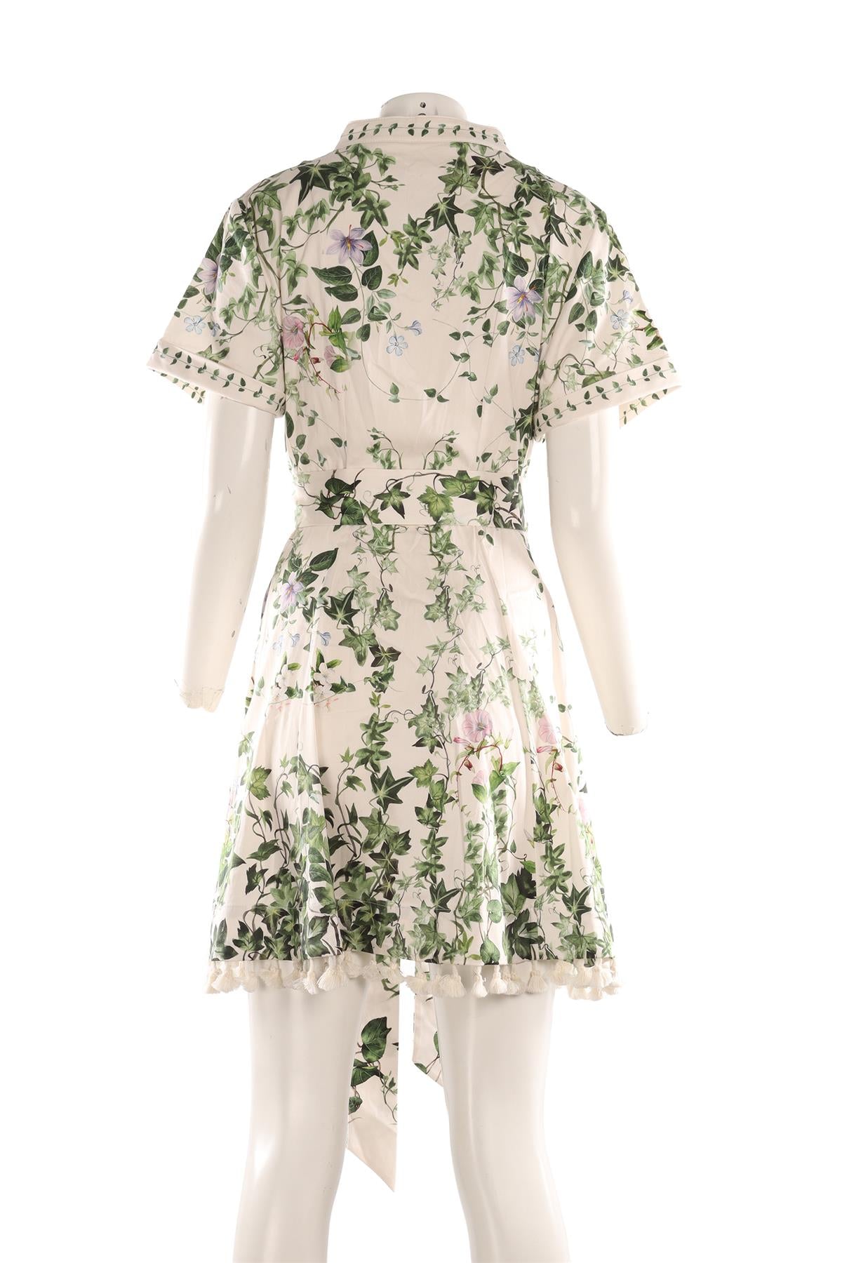 ALICE + OLIVIA CREAM COTTON MINI DRESS US 14 UK 18