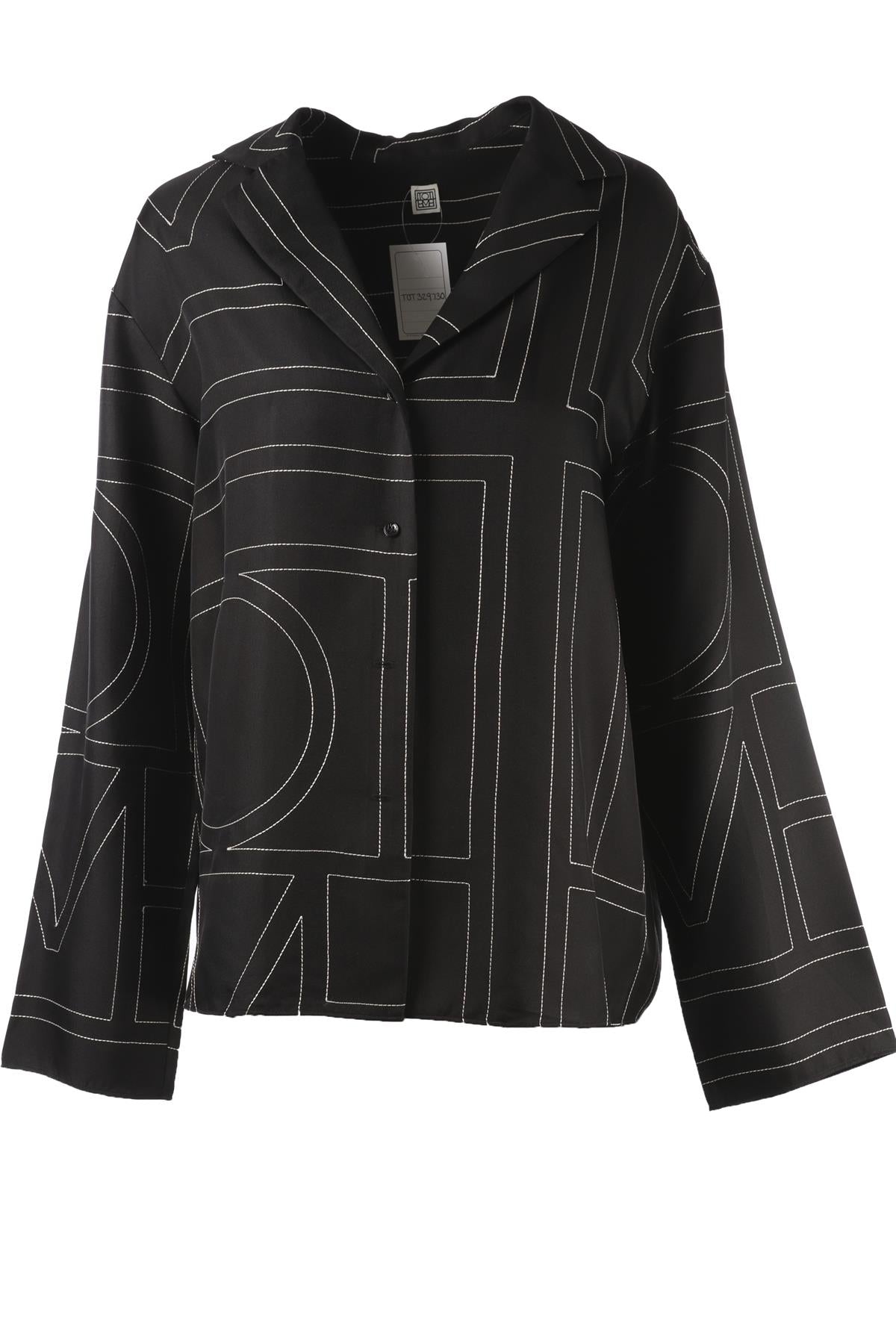 TOTEME BLACK SILK SHIRT DK 34 UK 6