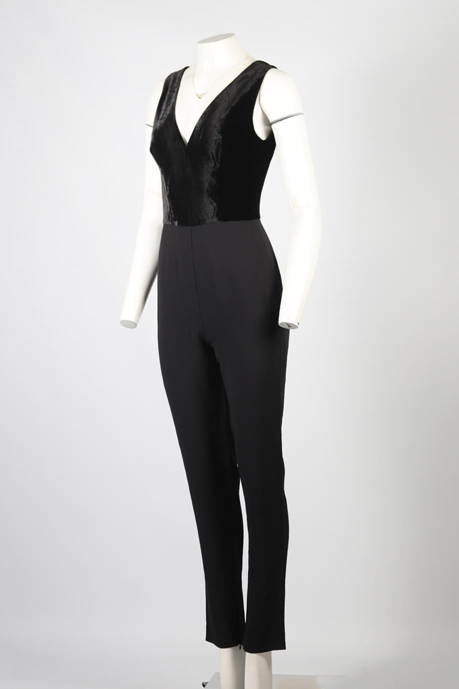 ELIE SAAB VELVET AND SILK BLEND JUMPSUIT FR 38 UK 10