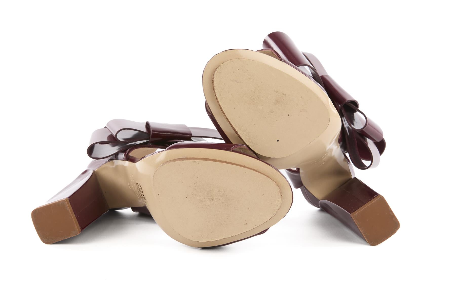 DELPOZO BURGUNDY LEATHER SANDALS EU 40 UK 7 US 10