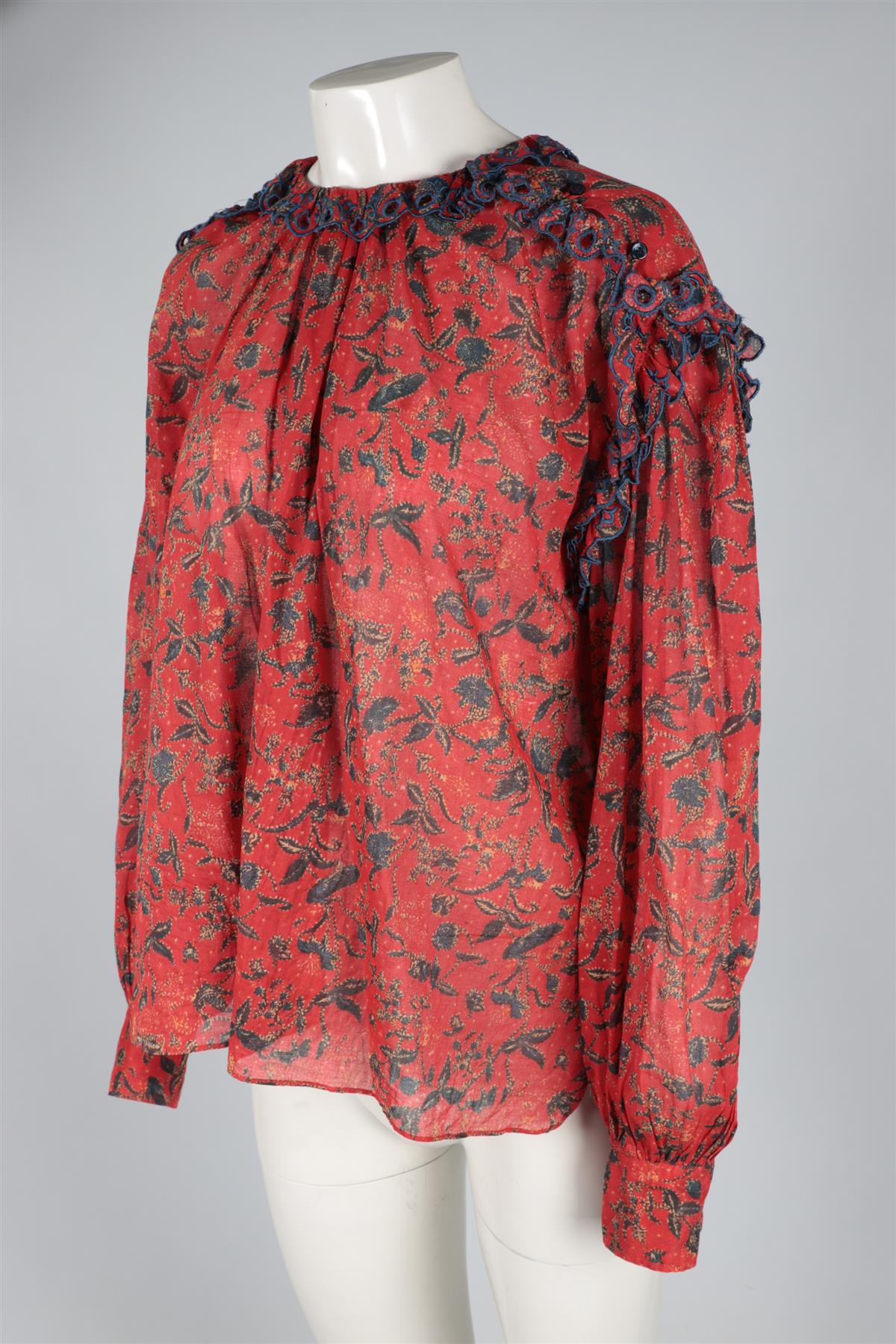 ISABEL MARANT ÉTOILE RED COTTON TOP FR 40 UK 12