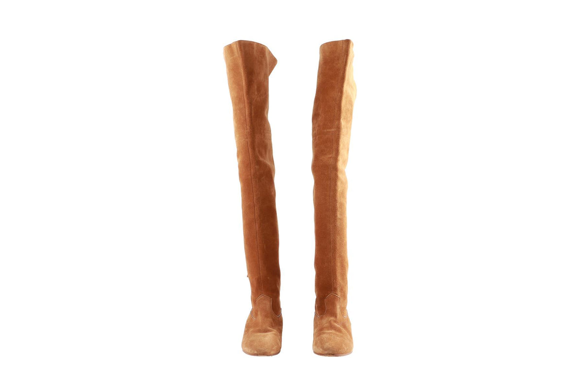 TAN SUEDE OVER THE KNEE BOOTS