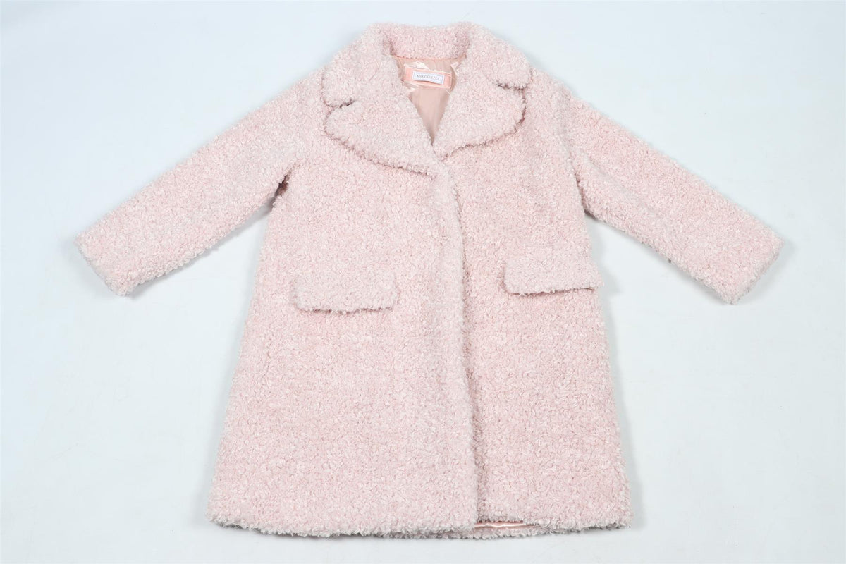 MONNALISA PINK KIDS GIRLS FAUX SHEARLING COAT 8 YEARS