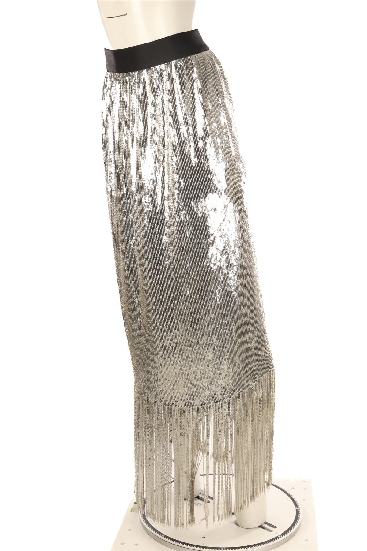 RACHEL COMEY SILVER SEQUIN MAXI SKIRT US 4 UK 8