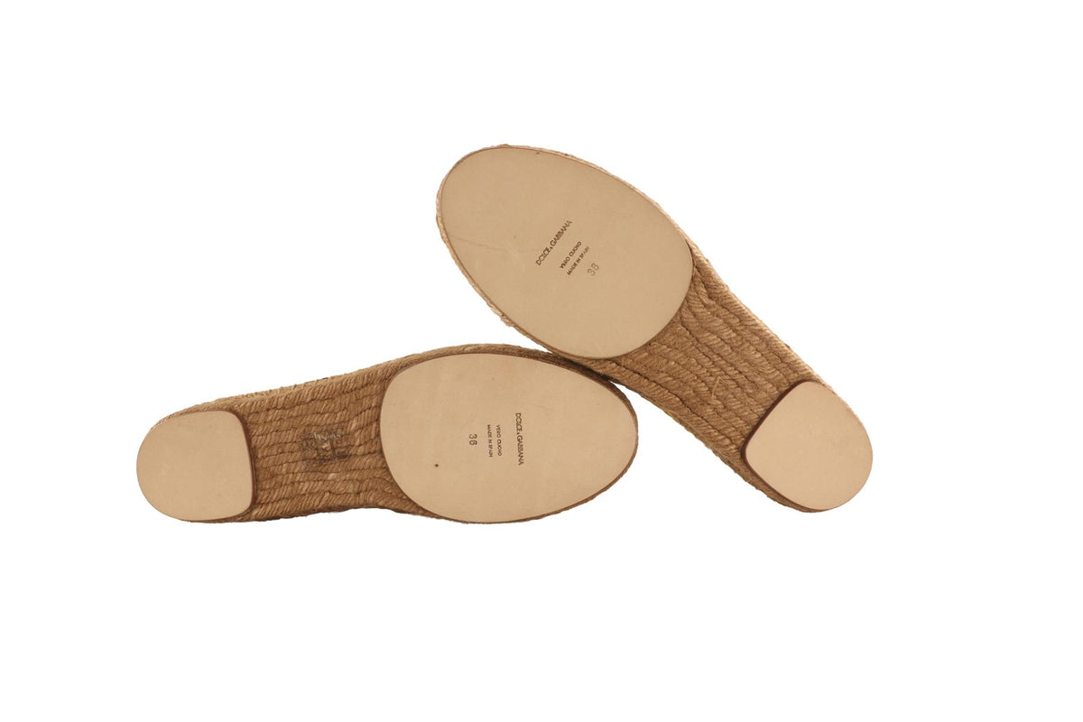 DOLCE & GABBANA YELLOW CRYSTAL AND CANVAS ESPADRILLES EU 36 UK 3 US 6