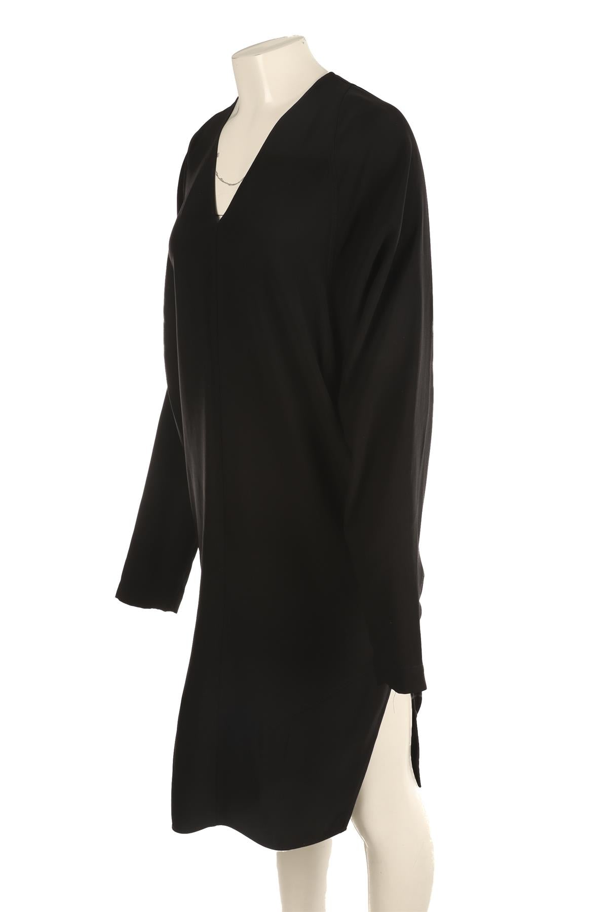 RICK OWENS BLACK CREPE MIDI DRESS IT 42 UK 10