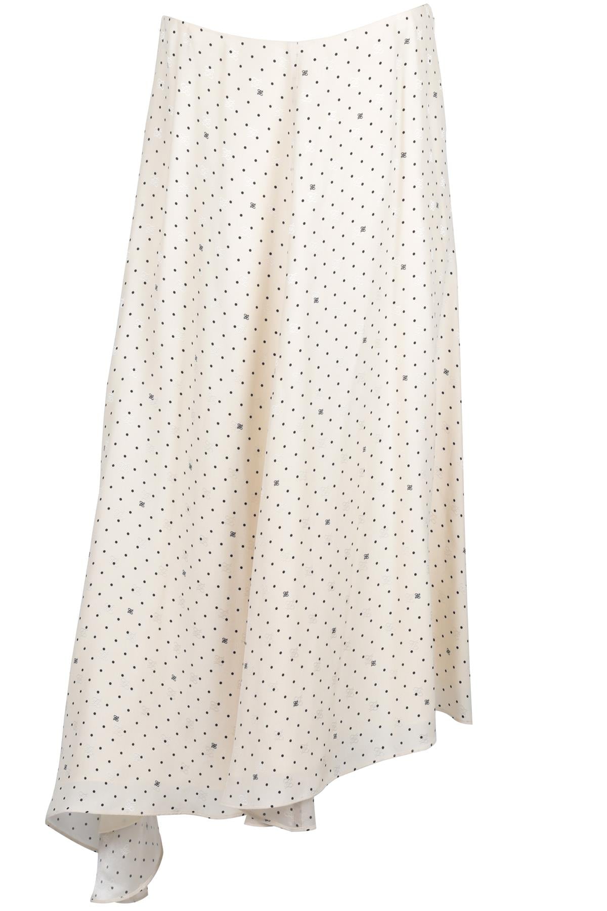 FENDI IVORY FF SILK MIDI SKIRT IT 44 UK 12