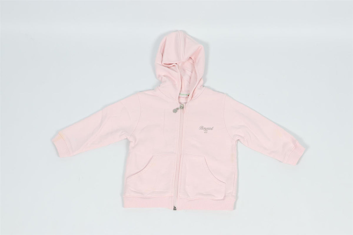 BONPOINT PINK BABY GIRLS COTTON HOODIE 18 MONTHS