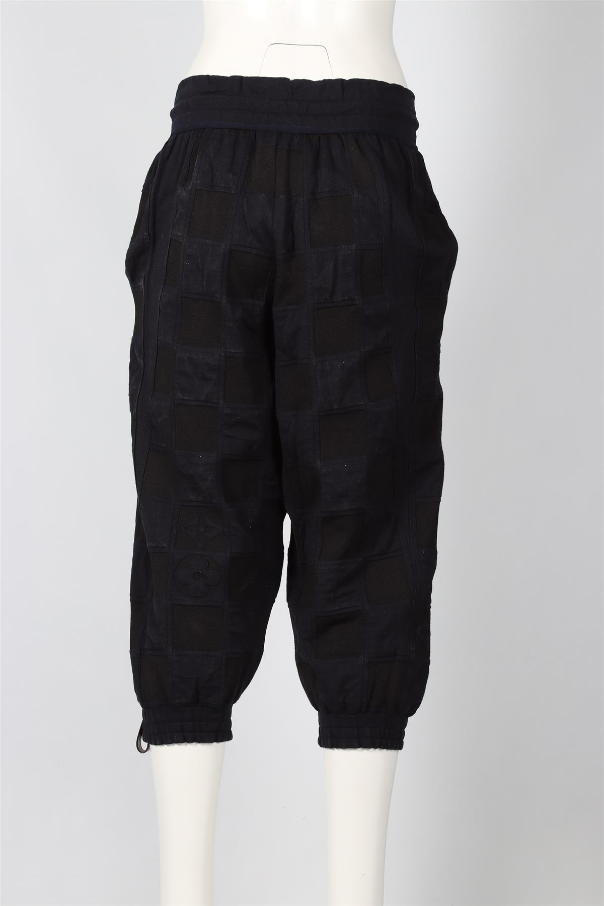 LOUIS VUITTON NAVY AND BLACK COTTON BLEND TRACK PANTS SMALL