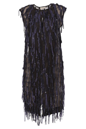 DRIES VAN NOTEN BLACK SILK GILET FR 36 UK 8