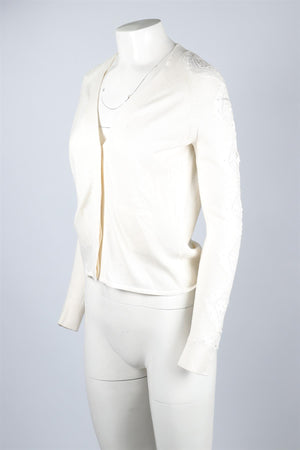 CHLOÉ  WHITE COTTON CARDIGAN XSMALL