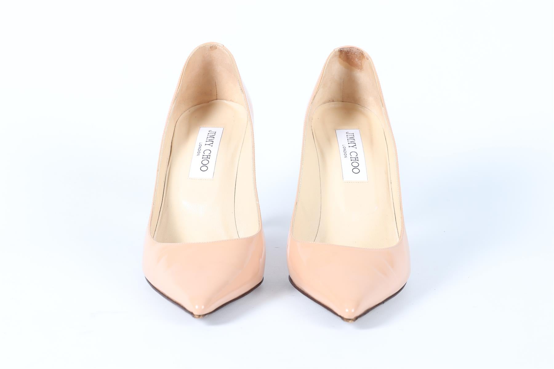 JIMMY CHOO NUDE PATENT LEATHER PUMPS EU 39 UK 6 US 9