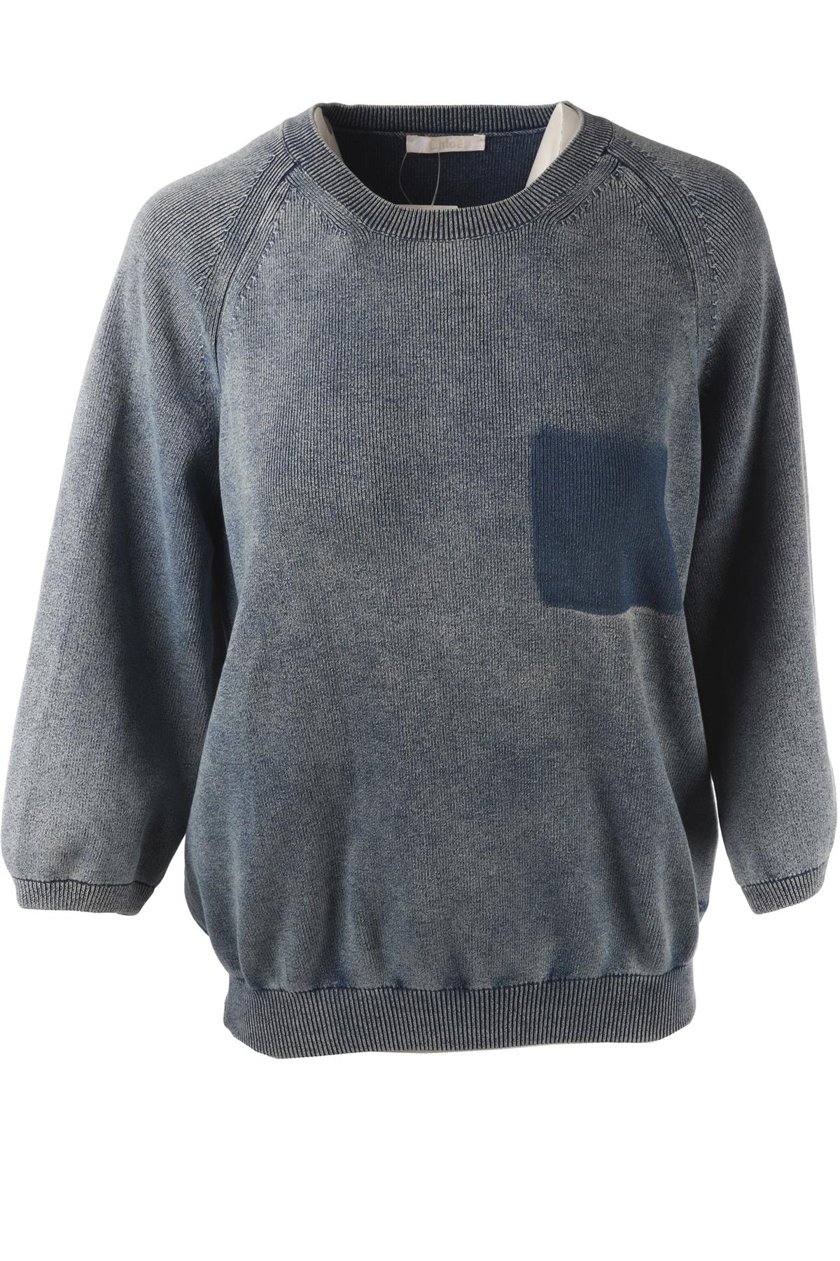 BLUE COTTON SWEATER