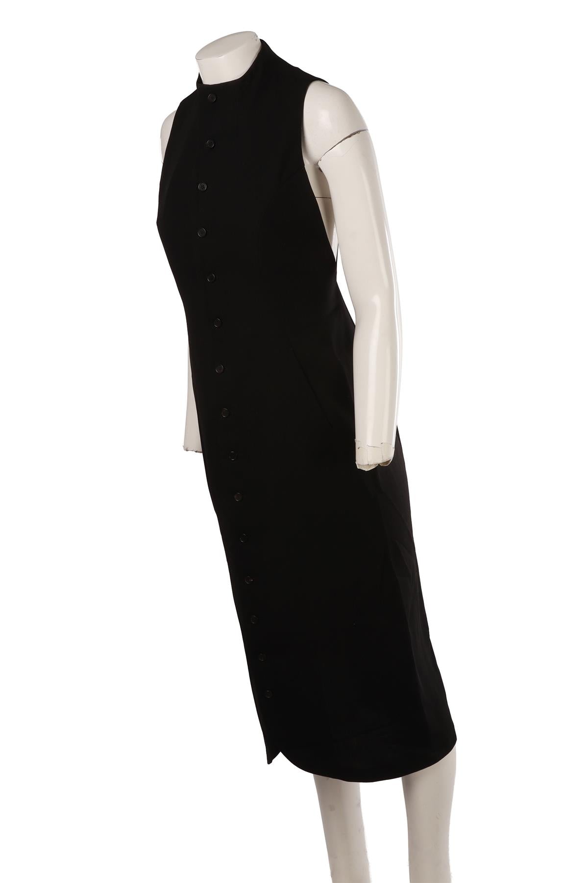BLACK WOOL MAXI DRESS