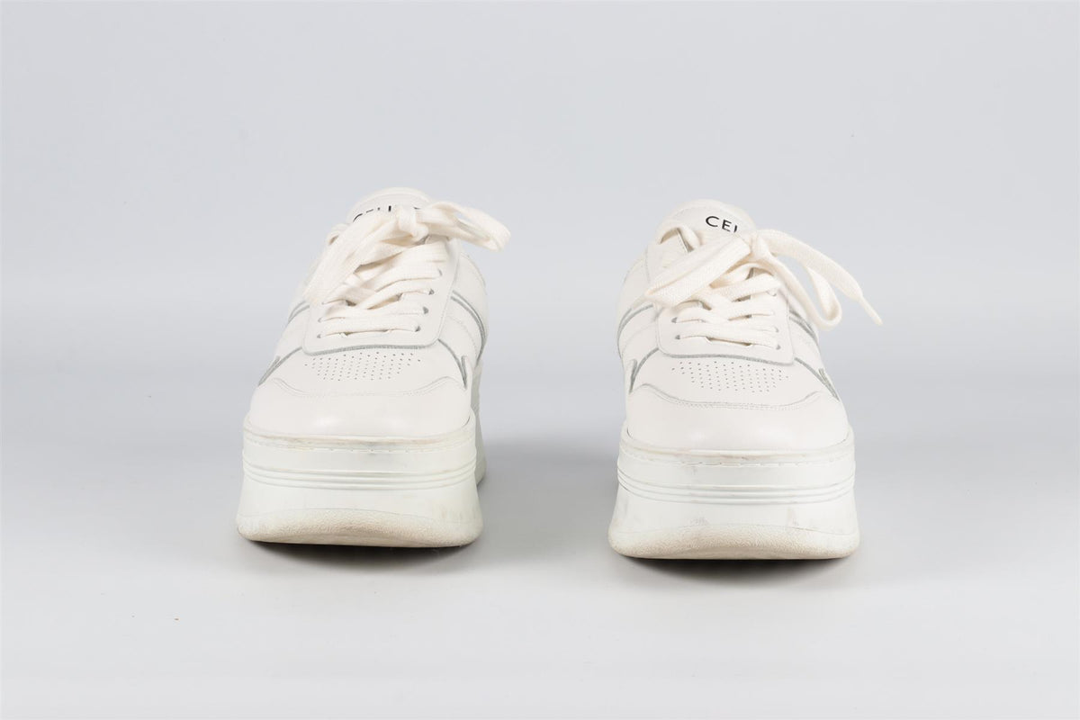 CELINE WHITE BLOCK LEATHER PLATFORM SNEAKERS EU 38 UK 5 US 8