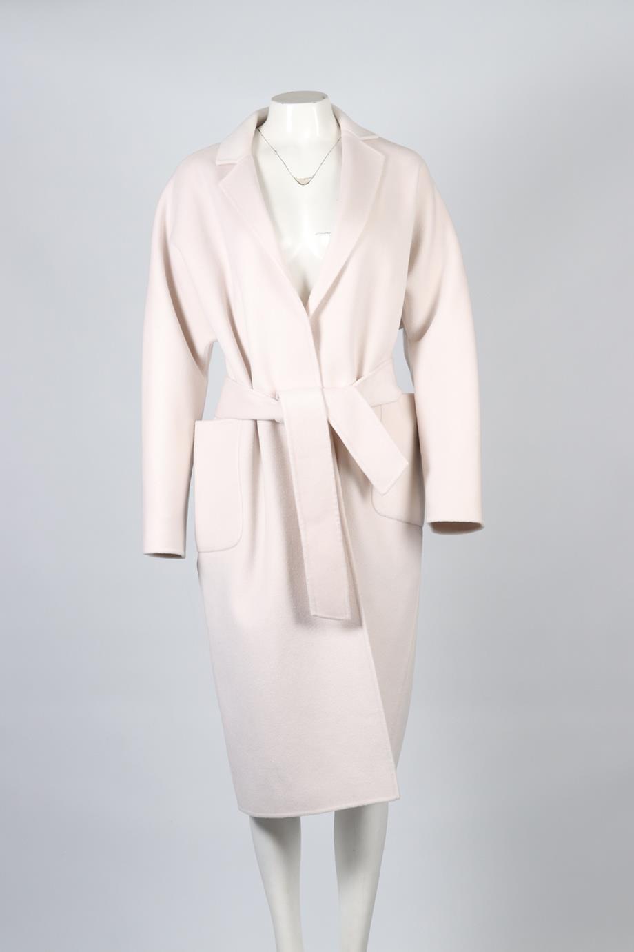 12 STOREEZ BELTED WOOL AND CASHMERE BLEND COAT ONE SIZE