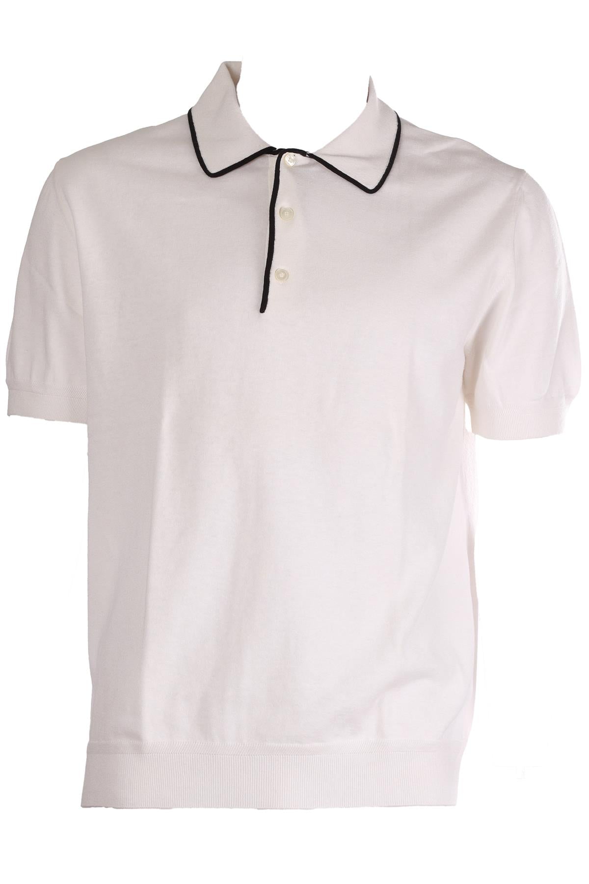 BERLUTI WHITE MEN'S COTTON POLO SHIRT IT 52 UK 42