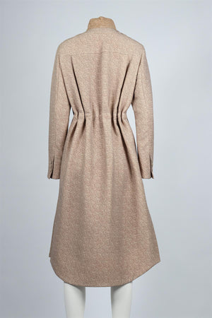 FENDI BEIGE WOOL BLEND COAT IT 42 UK 10