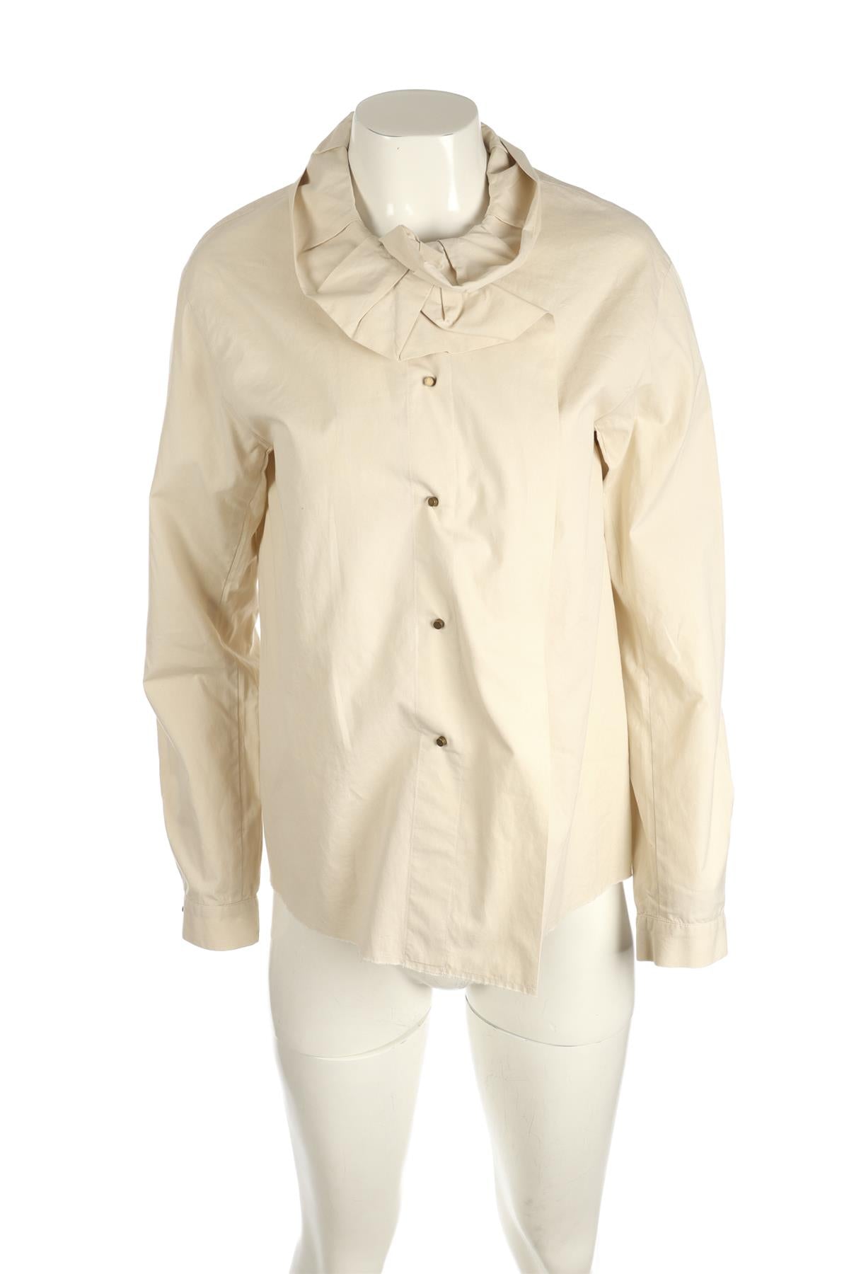 LANVIN CREAM 2007 COTTON SHIRT FR 38 UK 10