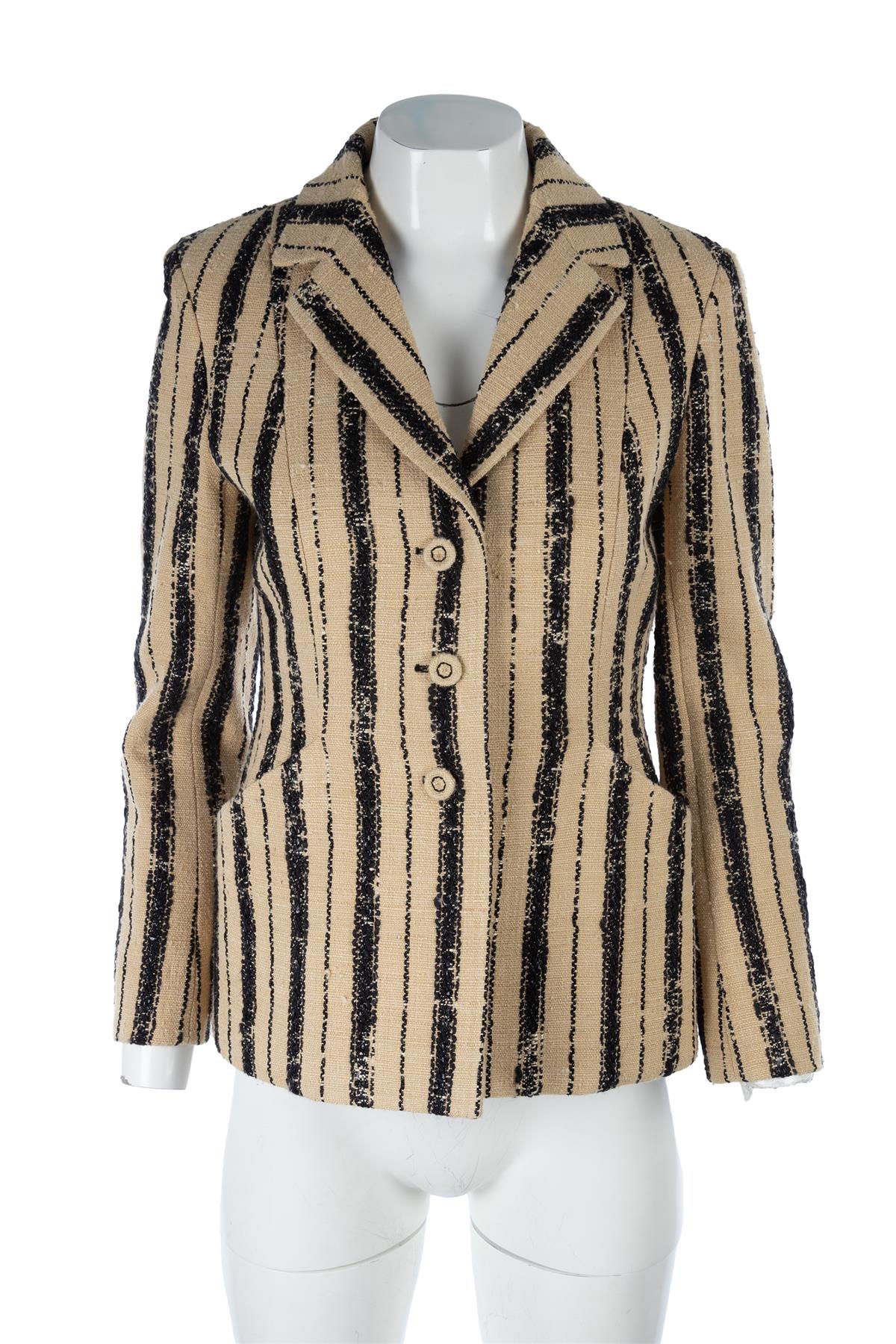 CHRISTIAN DIOR BEIGE COTTON BLAZER FR 38 UK 10
