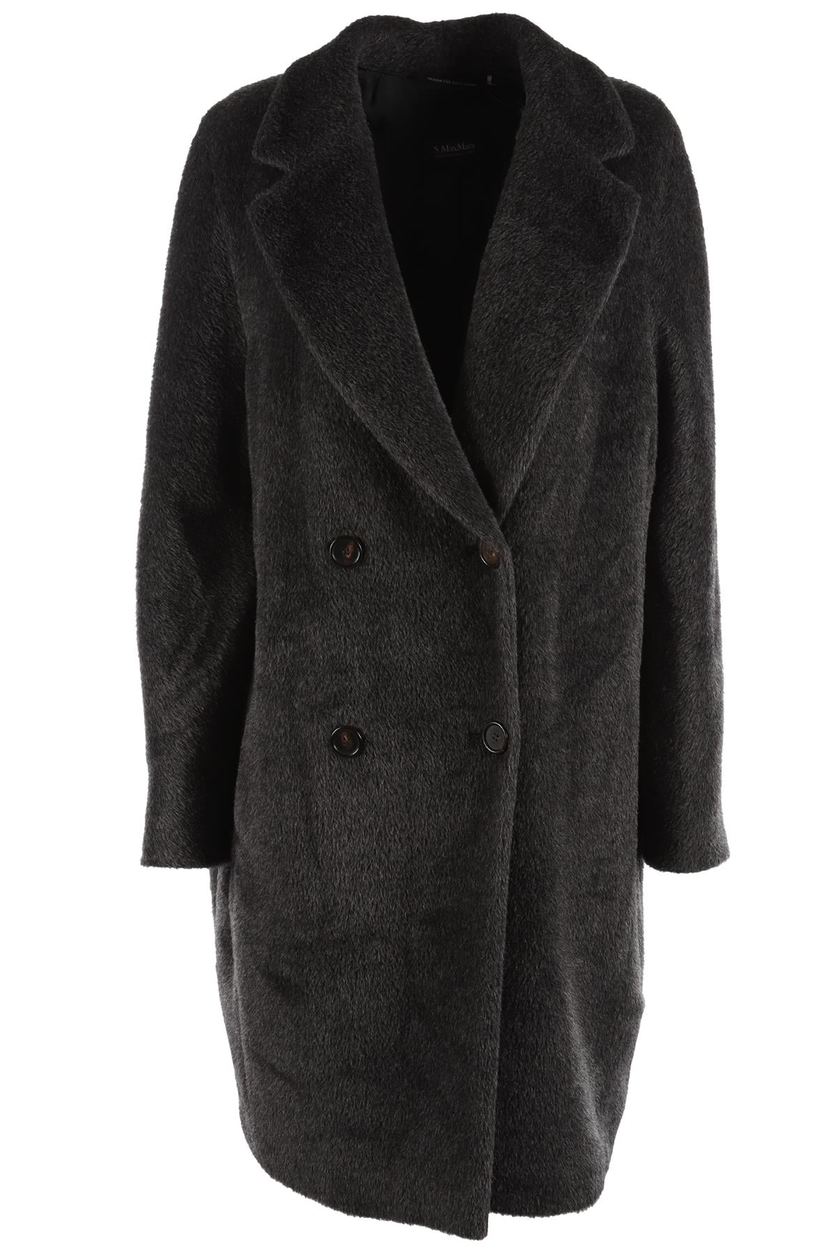 S MAX MARA GREY ALPACA COAT IT 46 UK 14