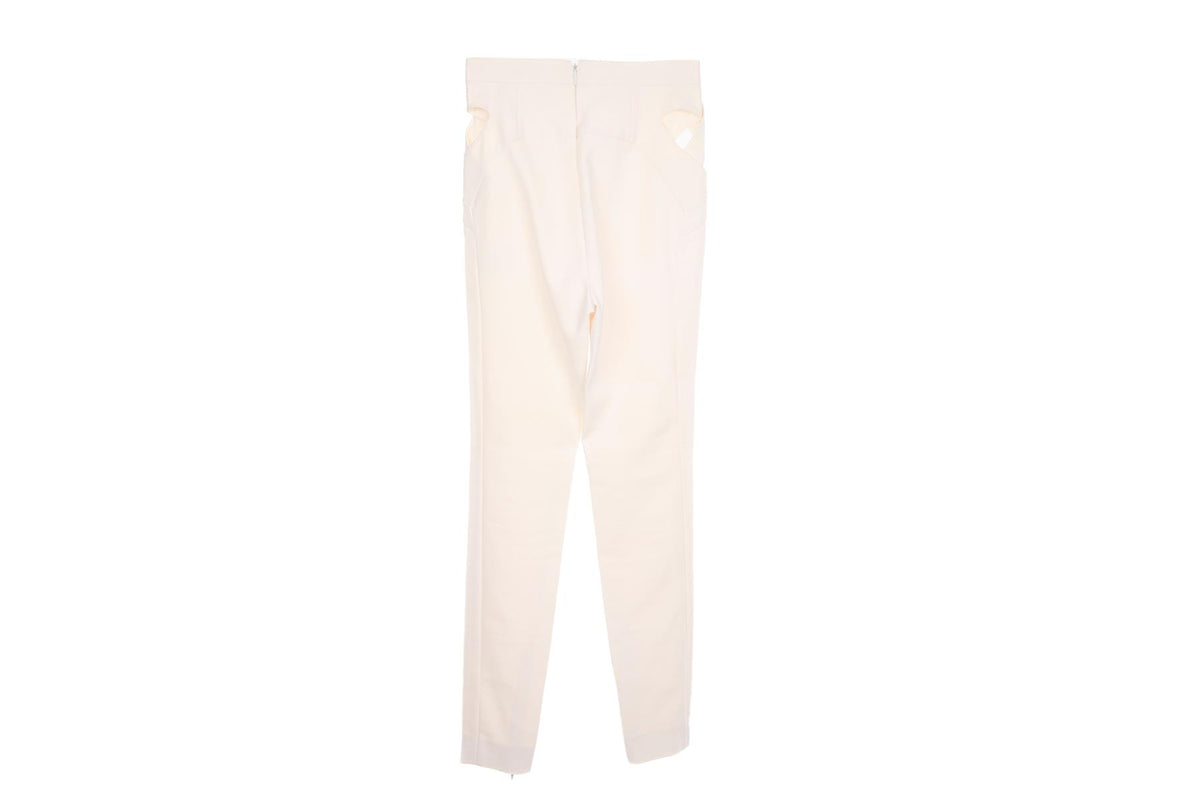 GUCCI IVORY VINTAGE COTTON SKINNY PANTS IT 36 UK 4