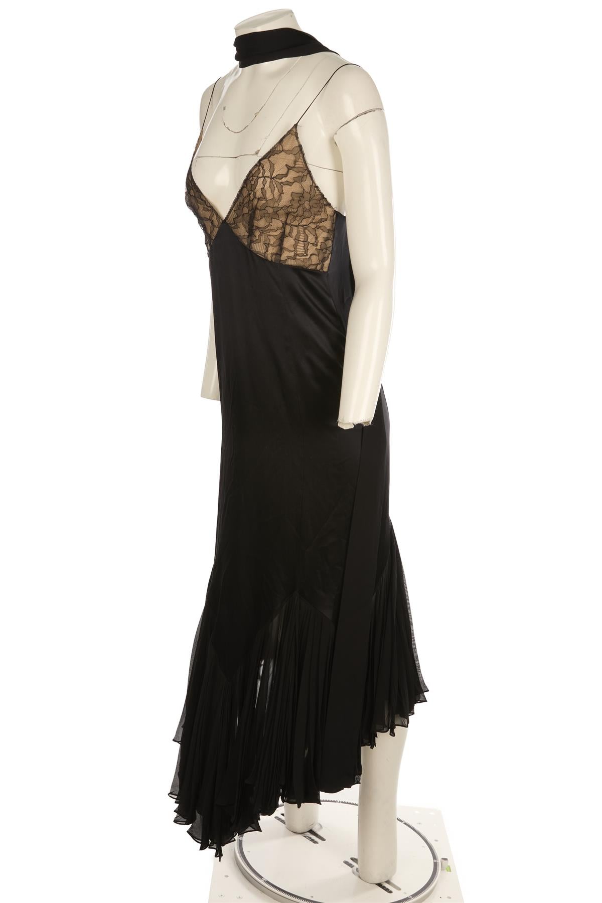 KHAITE BLACK SILK MAXI DRESS US 2 UK 6