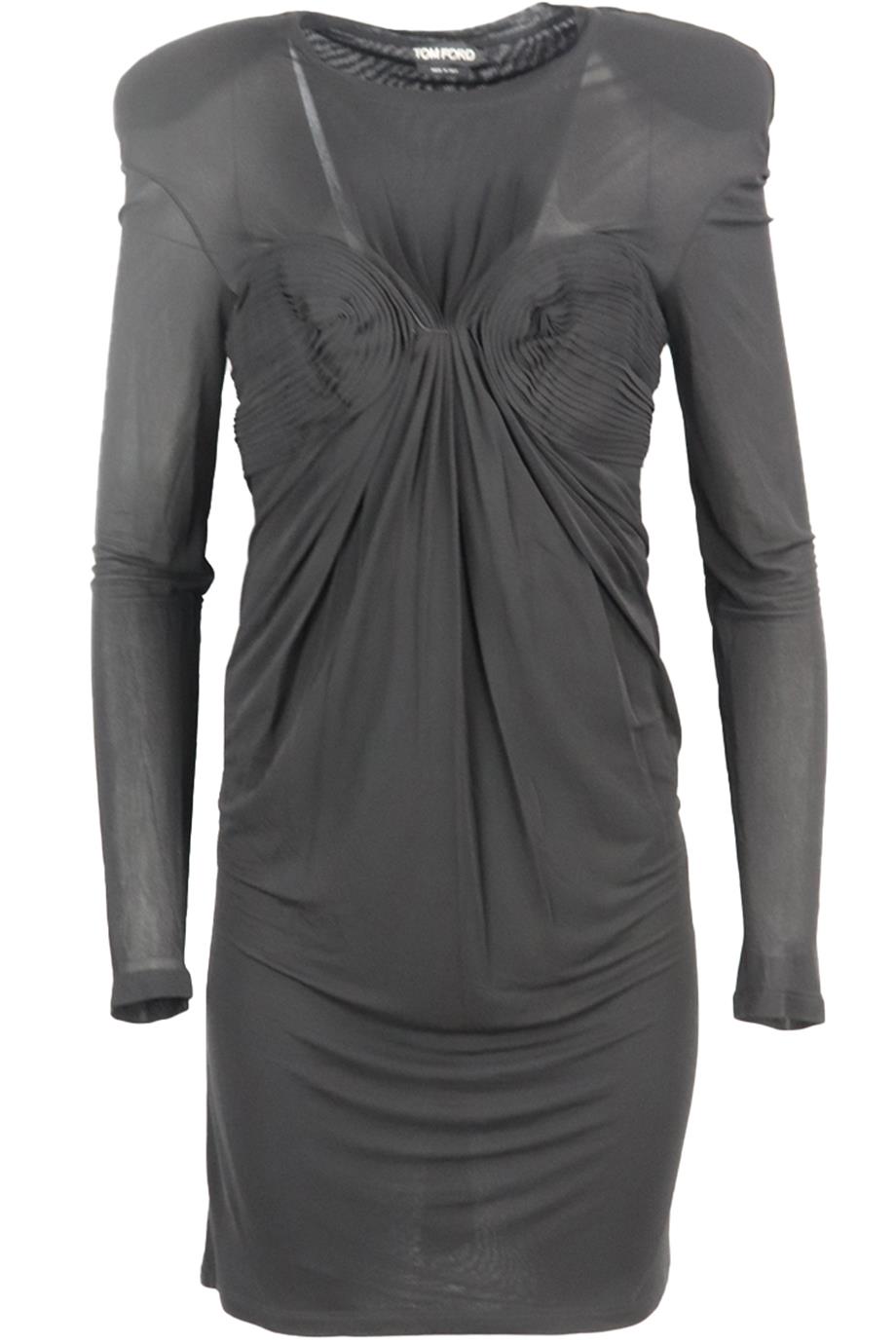 TOM FORD RUCHED STRETCH JERSEY MINI DRESS IT 44 UK 12