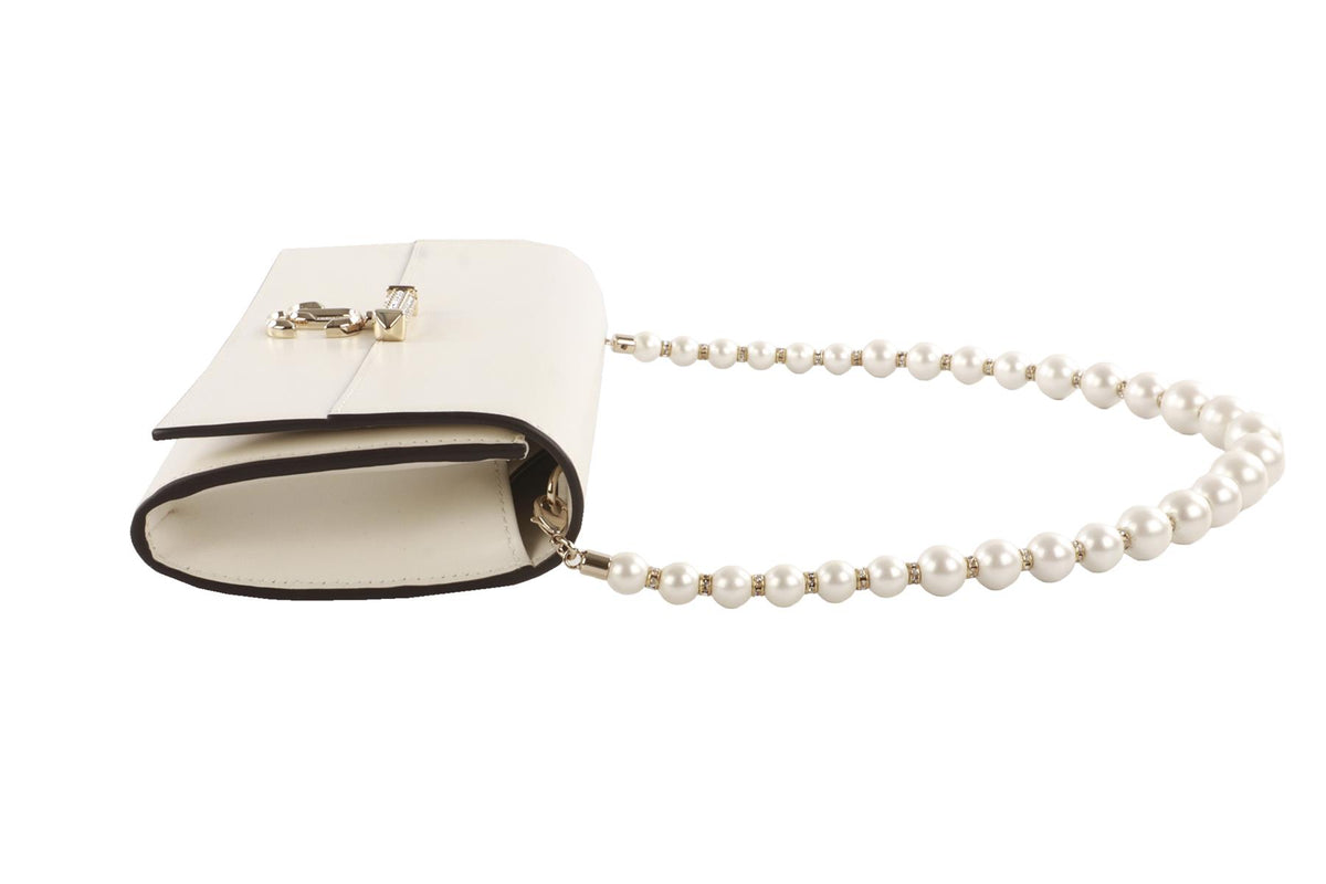 JIMMY CHOO IVORY AVENUE LEATHER SHOULDER BAG