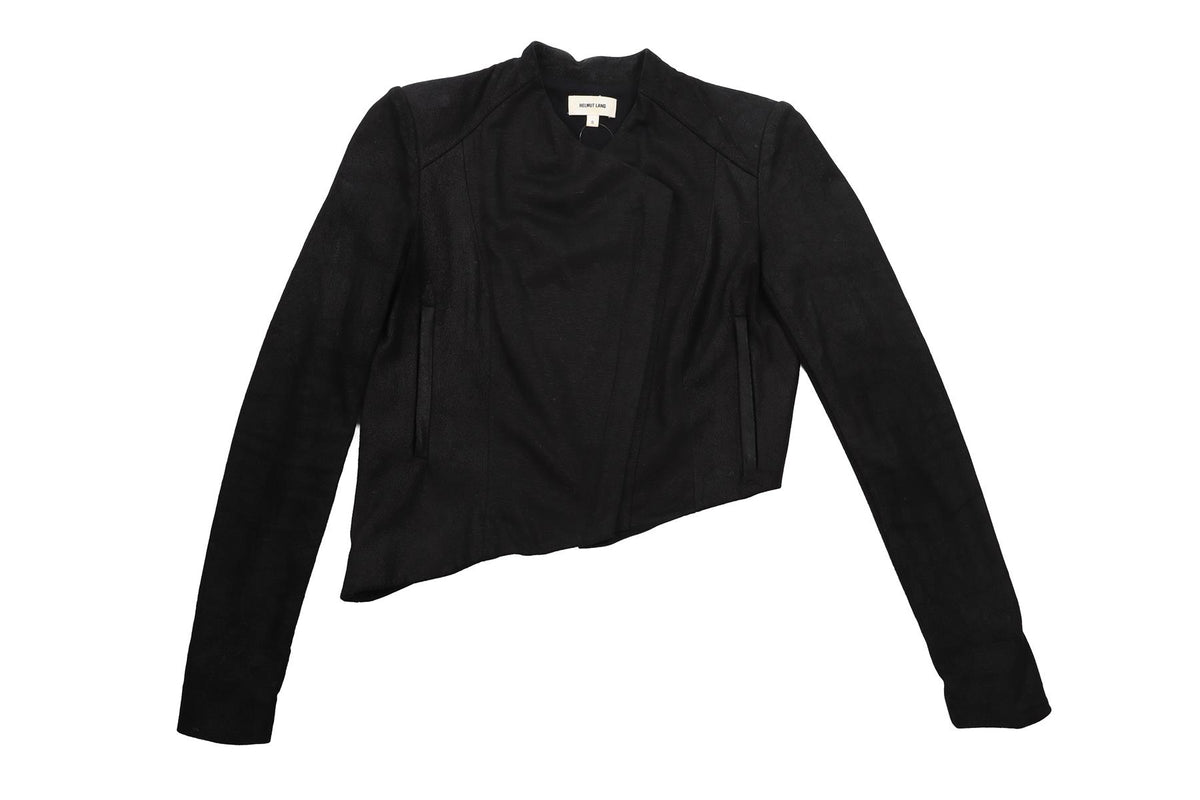 HELMUT LANG BLACK LINEN JACKET SMALL