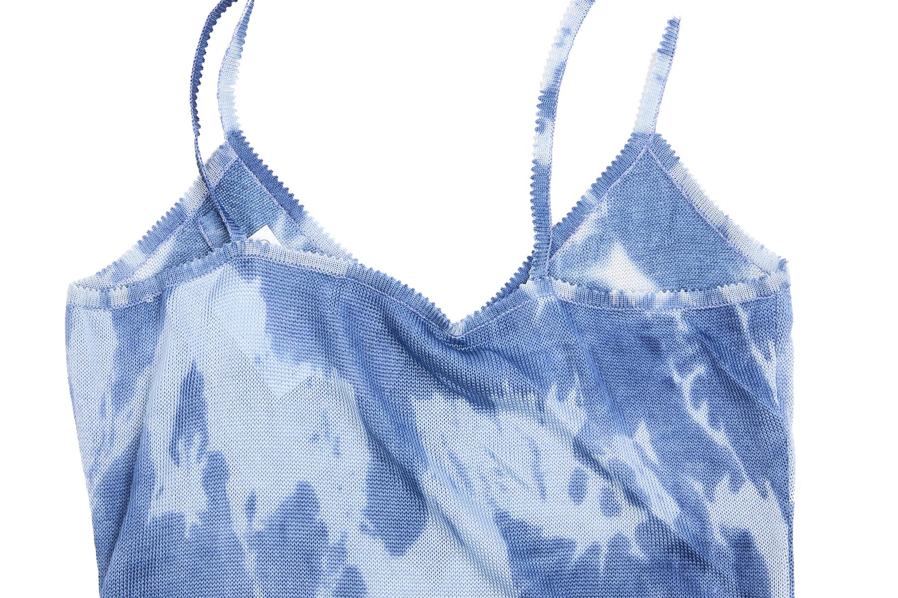 CHRISTIAN DIOR BLUE KNIT TOP FR 36 UK 8